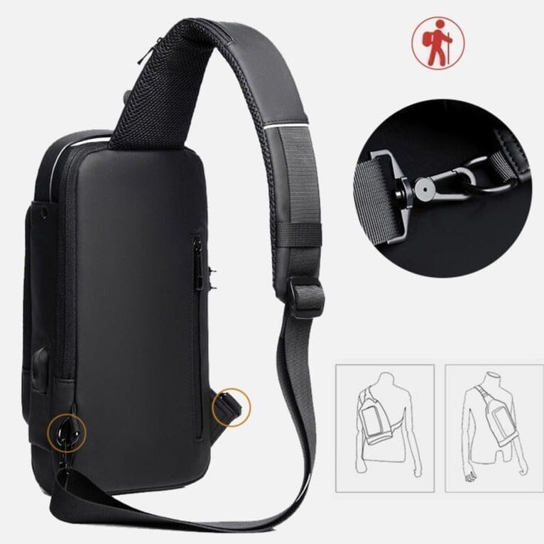 Mochila Anti-Furto com Senha USB Slim Bag